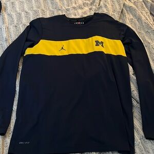 Jordan Michigan Wolverines Coaches Sideline DRI-FIT Long Sleeve XL - Rare